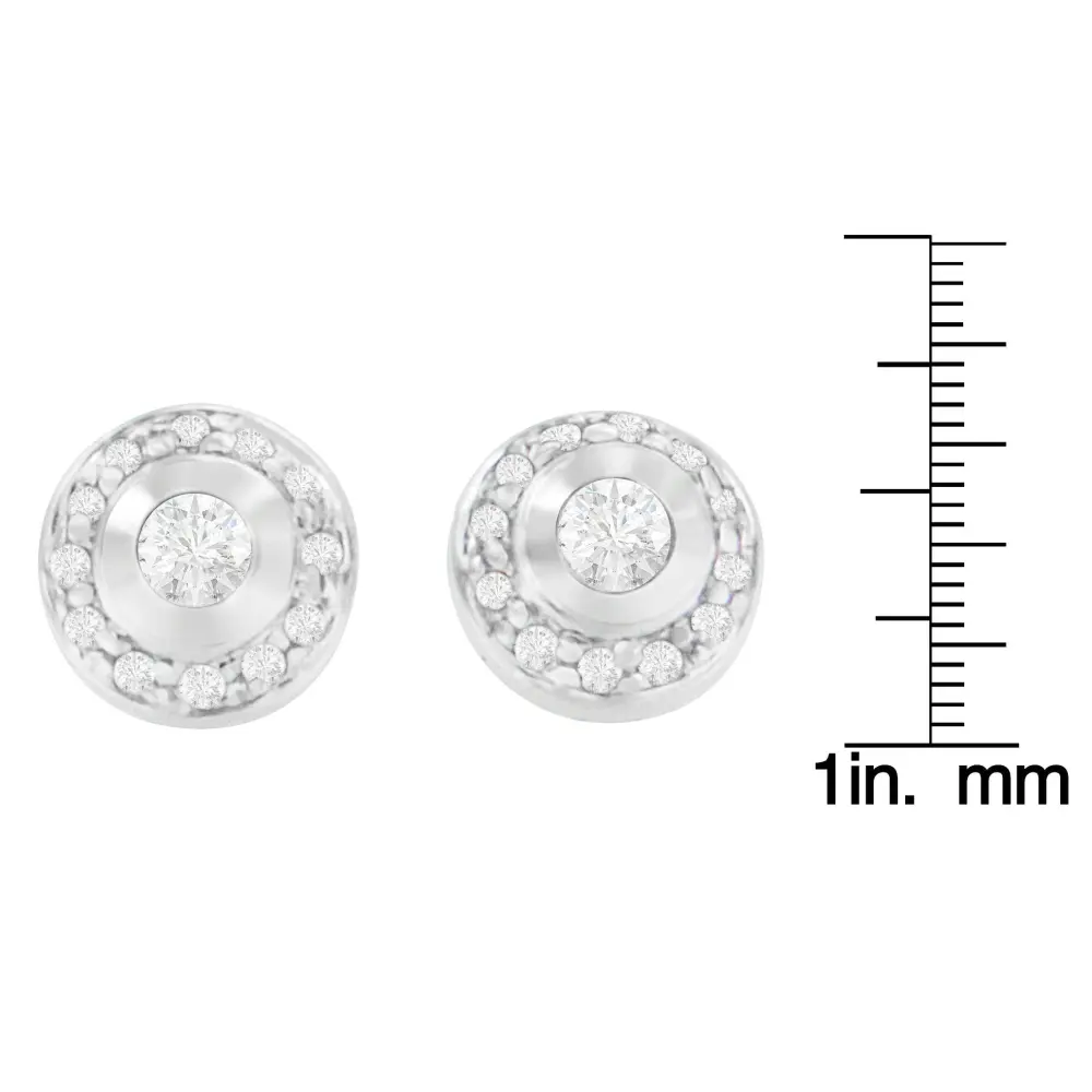 14K White Gold 1/3 cttw Round Cut Diamond Earrings (H-I, SI2-I1) - Bijoux-NYC Direct
