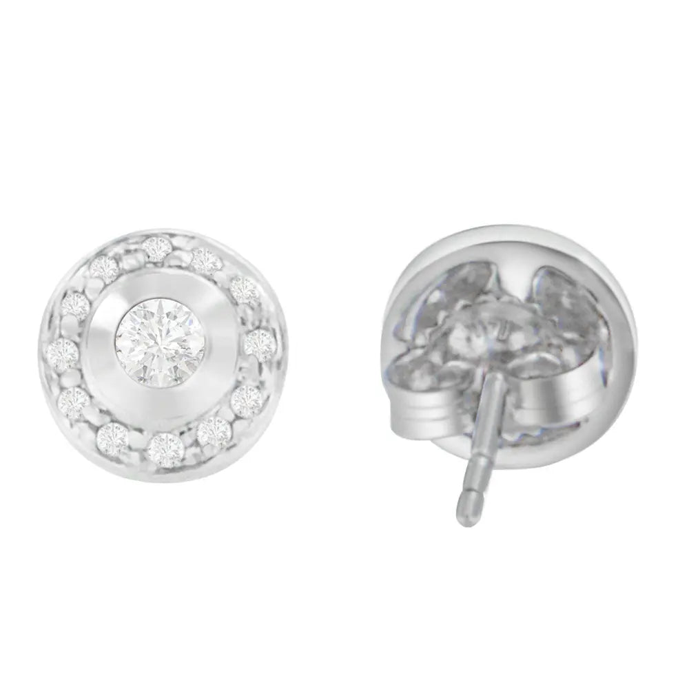 14K White Gold 1/3 cttw Round Cut Diamond Earrings (H-I, SI2-I1) - Bijoux-NYC Direct
