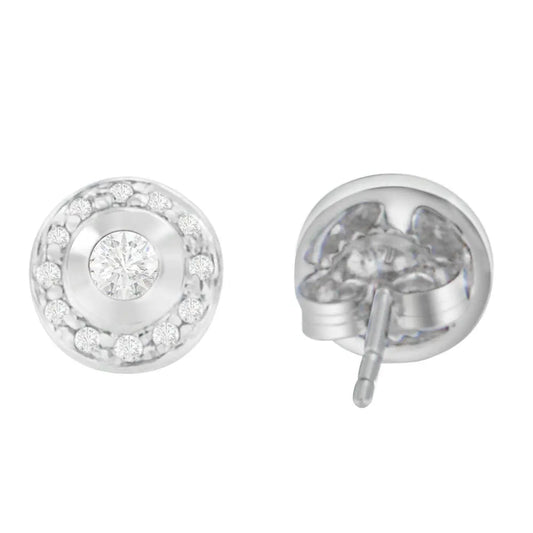 14K White Gold 1/3 cttw Round Cut Diamond Earrings (H-I, SI2-I1) - Bijoux-NYC Direct