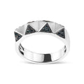 14k white gold 1/4 cttw blue diamond pyramid band ring size 7 bijoux-nyc direct