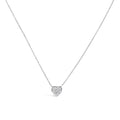 14k white gold 1/4 cttw diamond composite heart pendant necklace 18 inch bijoux-nyc direct