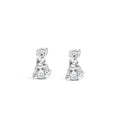14k white gold 1/4 cttw double diamond drop and dangle stud earrings bijoux-nyc direct