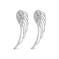 14k white gold 1/4 cttw lab grown diamond angel wing stud earrings bijoux-nyc direct