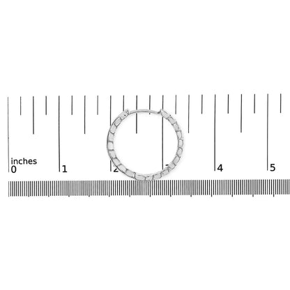 14K White Gold 1/4 Cttw Lab Grown Diamond Leafy Wreath Hoop Earrings (F-G Color, VS1-VS2 Clarity) - Bijoux-NYC Direct