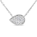 Diamond composite teardrop pendant necklace in 14k white gold – 1/4 cttw bijoux-nyc direct