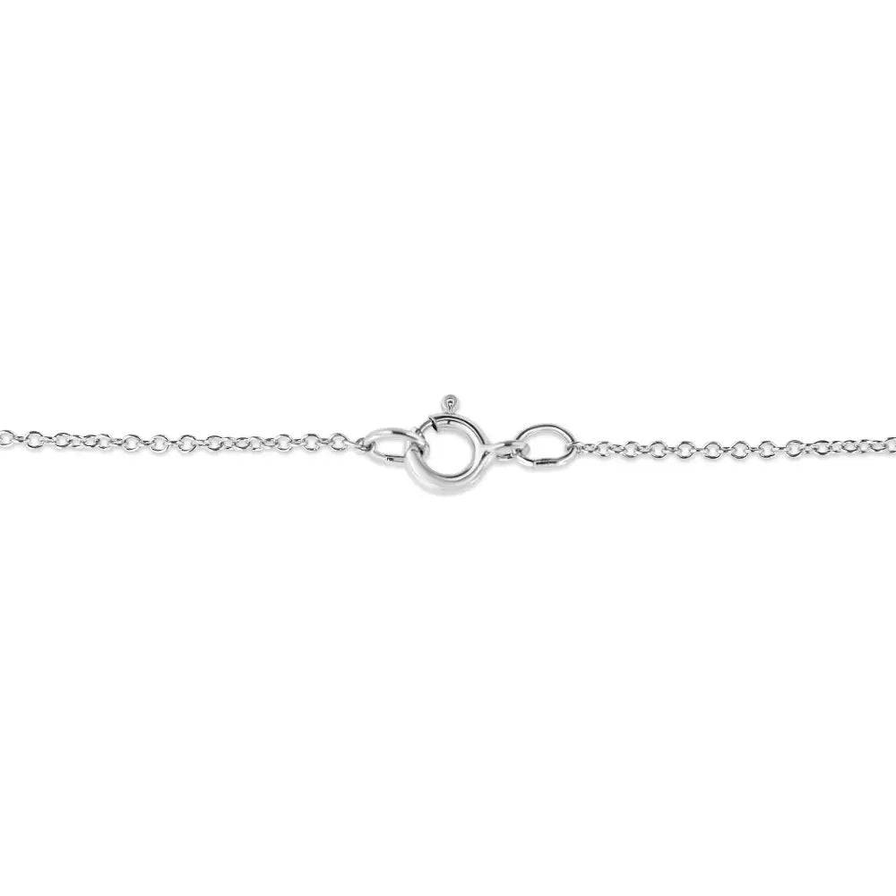 14k white gold 1/4 cttw round diamond floral cluster necklace 18 bijoux-nyc direct