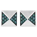 1/4 cttw treated blue diamond 14k white gold pyramid stud earrings bijoux-nyc direct