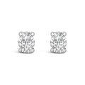 1/4 ctw oval lab-grown diamond solitaire stud earrings in 14k white gold bijoux-nyc direct