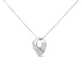 14k white gold 1 5/8 cttw princess and baguette diamond oval pendant necklace bijoux-nyc direct
