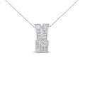 1.62ct princess and baguette diamond heart pendant in 14k white gold bijoux-nyc direct