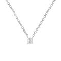 14k white gold 1/5 cttw emerald shape solitaire diamond pendant necklace bijoux-nyc direct