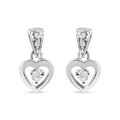14k white gold 1/6 cttw diamond dangle heart stud earrings bijoux-nyc direct