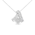 14k white gold 1 7/8 cttw princess and baguette diamond pendant necklace bijoux-nyc direct