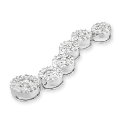 14K White Gold 1 cttw Diamond Cluster Journey Pendant Necklace (H-I, I1-I2) - Bijoux-NYC Direct