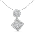 14k white gold 1 cttw geometric round and square diamond pendant necklace bijoux-nyc direct