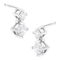 14k white gold 1 cttw round diamond double stud earrings bijoux-nyc direct