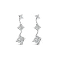 14k white gold 1 cttw princess cut diamond invisible setting earrings bijoux-nyc direct