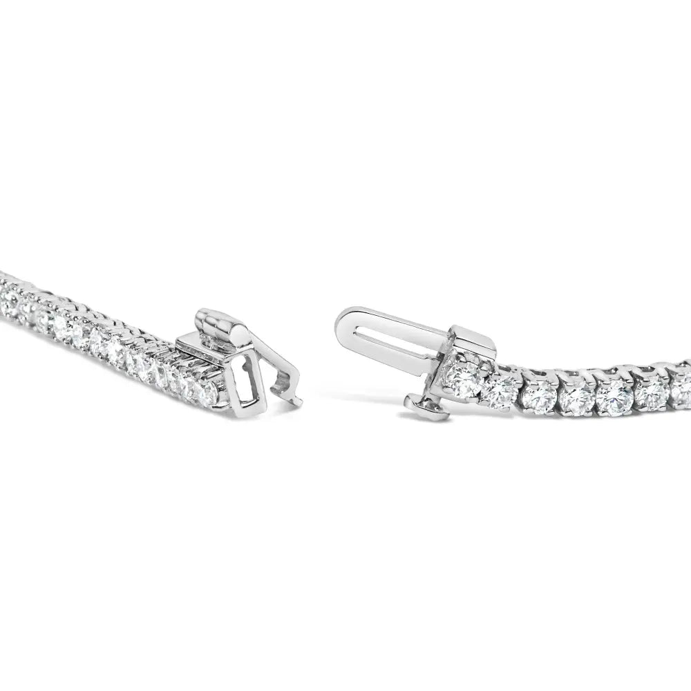 14k white gold 10.0 cttw graduated lab grown diamond tennis necklace (f g color vs2 si1) 18’’ inches necklaces/non pendant/chains