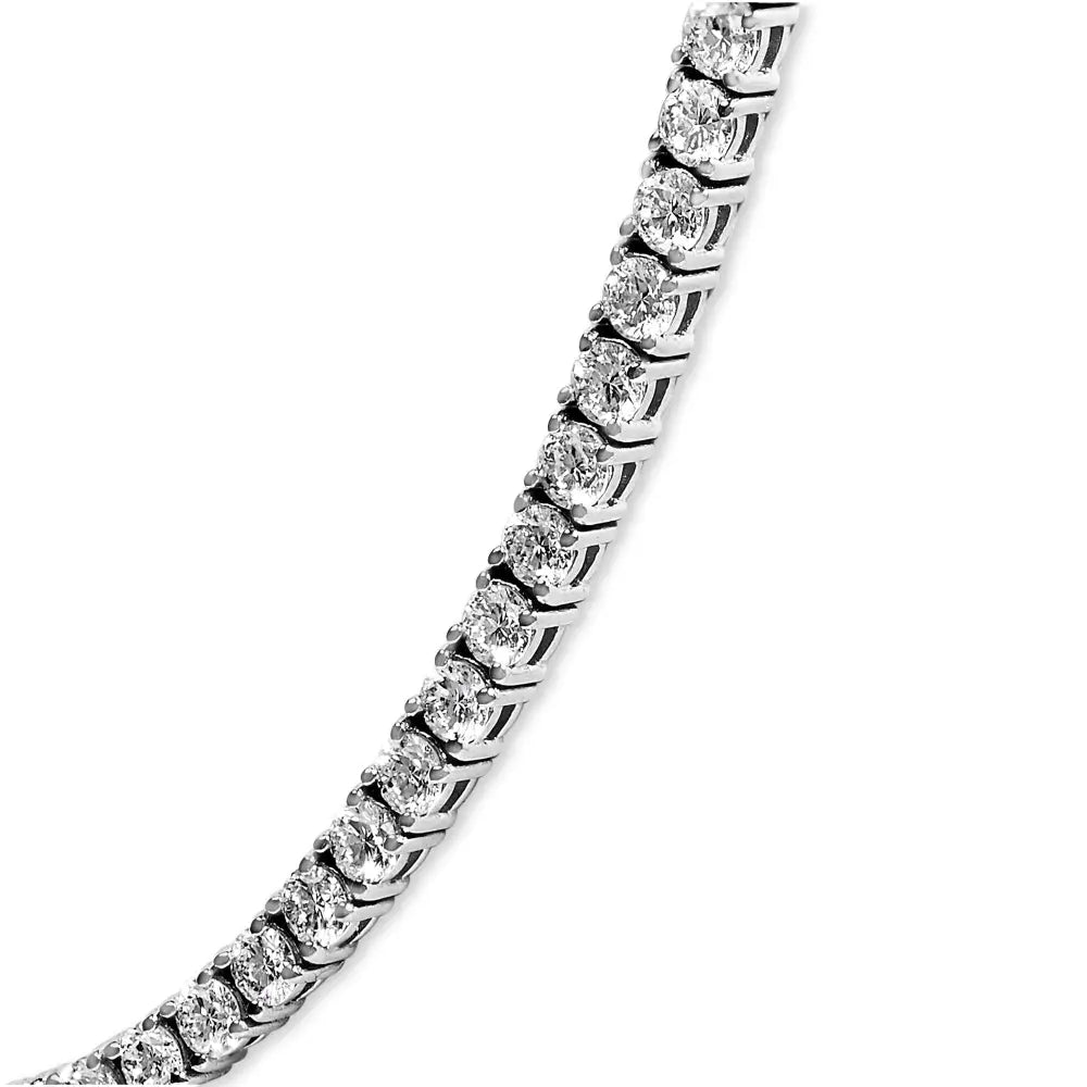 14k white gold 10 3/4 cttw lab grown diamond 17 inch tennis necklace bijoux-nyc direct