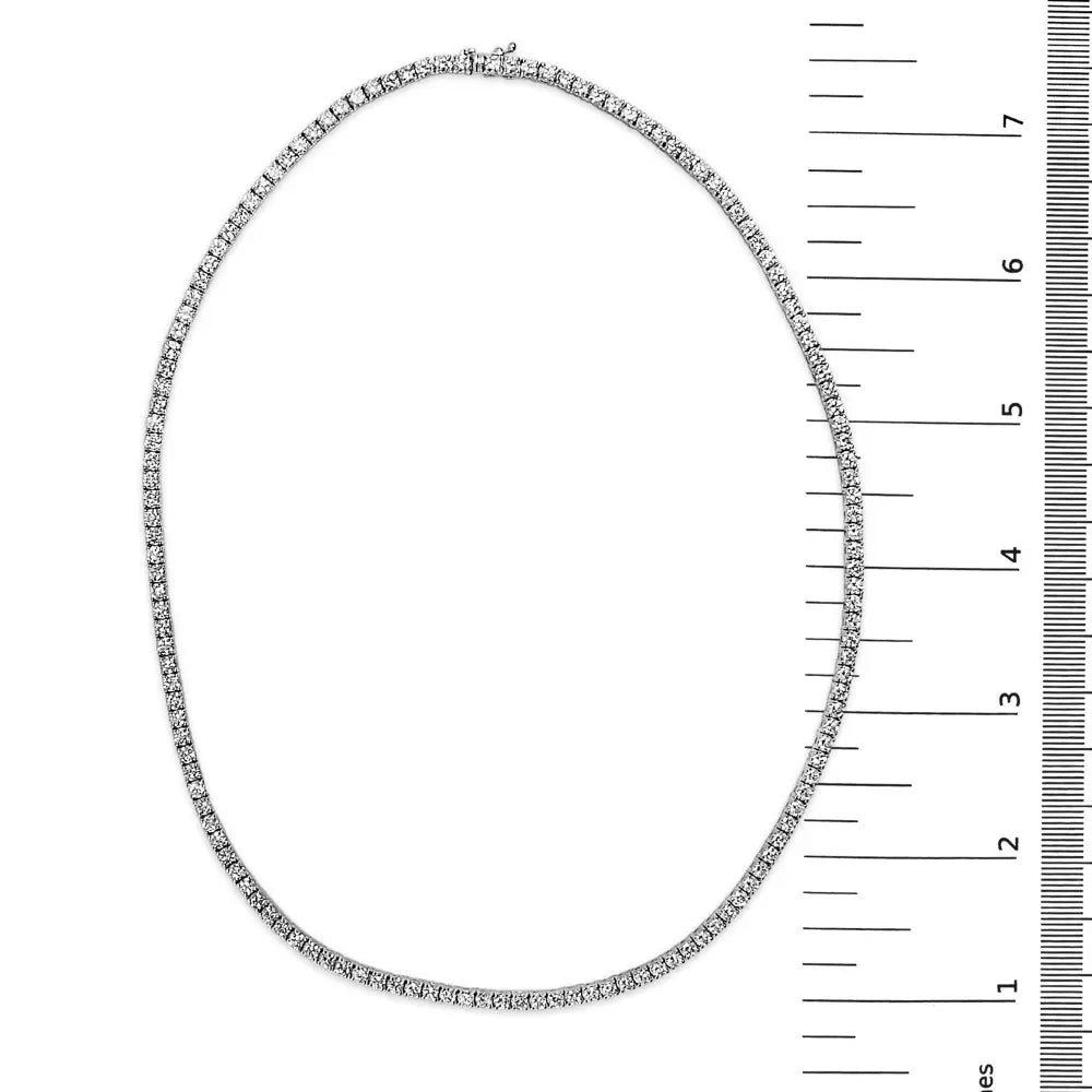 14k white gold 10 3/4 cttw lab grown diamond 17 inch tennis necklace bijoux-nyc direct