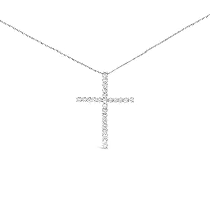 14k white gold 2.0 cttw lab grown diamond cross 18’’ inch pendant necklace (f g color vs2 si1 clarity) necklaces/pendant/pendant