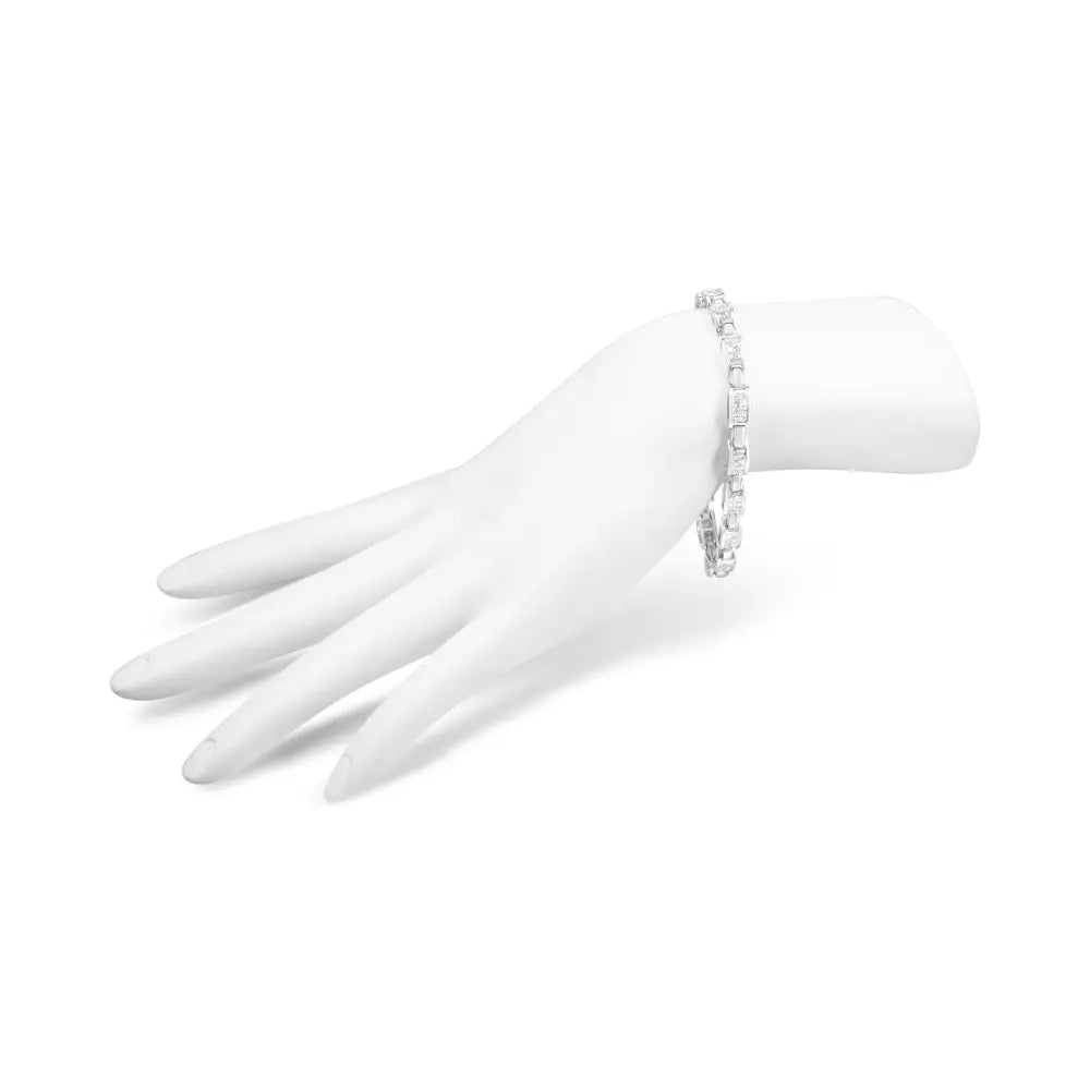 14k white gold 2.0 cttw princess cut diamond invisible link bracelet 7.25 bijoux-nyc direct