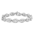 2 cttw baguette diamond vintage art deco link bracelet in 14k white gold bijoux-nyc direct