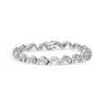 14k white gold 2.00 cttw diamond floral cluster and spiral link bracelet 7 bijoux-nyc direct