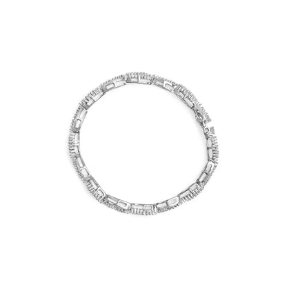 14k white gold 2.00 cttw diamond swirl and pear shape link bracelet (i j color i2 i3 clarity) 7’’ bracelets/bracelet/link