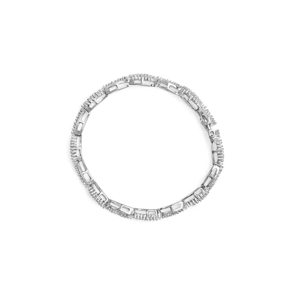14k white gold 2.00 cttw diamond swirl and pear link bracelet 7 inch bijoux-nyc direct