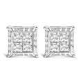 2.00 cttw princess cut lab grown diamond 14k white gold wavy studs bijoux-nyc direct