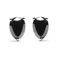 2.00 cttw pear cut black diamond stud earrings in 14k white gold bijoux-nyc direct