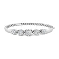 14k white gold 2 1/2 cttw diamond floral cluster bangle bracelet bijoux-nyc direct
