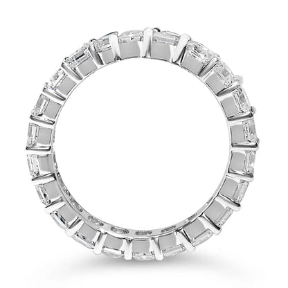 14K White Gold 2 1/3 Cttw Asscher Cut Lab Grown Diamond Eternity Band Ring (E-F Color, VS1-VS2 Clarity) - Ring Size 5.5 - Bijoux-NYC Direct