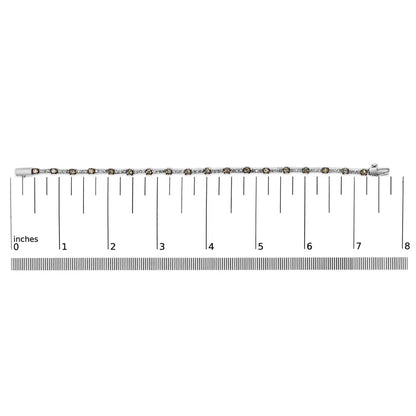 14k white gold 2 1/4 cttw champagne diamond bar link 7’’ bracelet (champagne color i1 i2 clarity) bracelets/bracelet/link