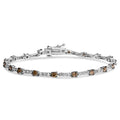 14k white gold 2 1/4 cttw champagne and white diamond bar link bracelet bijoux-nyc direct