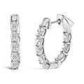 14k white gold 2 3/4 cttw oval lab grown diamond inside out hoop earrings bijoux-nyc direct