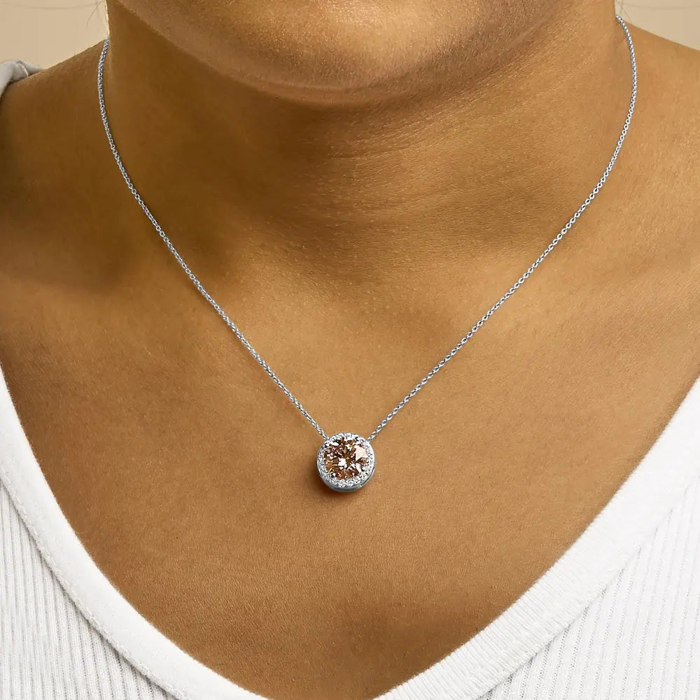 2.375 cttw lab grown pink diamond halo pendant in 14k white gold 17 bijoux-nyc direct