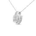 14k white gold 2 cttw princess and baguette diamond double loop necklace bijoux-nyc direct