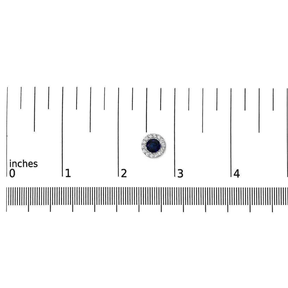 14K White Gold 3.0 Cttw Lab-Grown Blue Diamond Halo Stud Earrings (Blue & F-G Color, VS1-VS2 Clarity) - Bijoux-NYC Direct