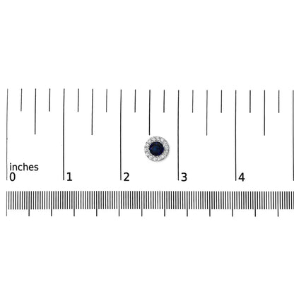 14K White Gold 3.0 Cttw Lab-Grown Blue Diamond Halo Stud Earrings (Blue & F-G Color, VS1-VS2 Clarity) - Bijoux-NYC Direct