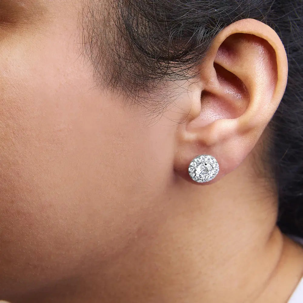 14k white gold 3.0 cttw lab grown diamond hidden halo stud earrings bijoux-nyc direct