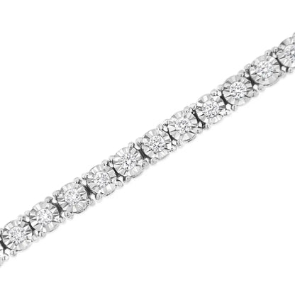 14k white gold 3.0 cttw lab grown diamond illusion set miracle plate tennis bracelet (f g color vs1 vs2 clarity) size 7.25’’