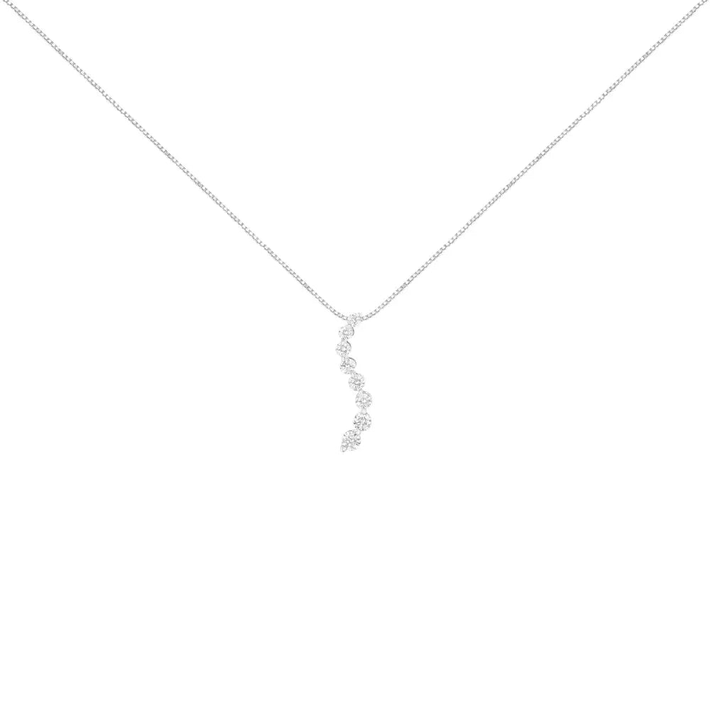 14k white gold 3.0 cttw diamond s shaped graduated 18 inch pendant necklace bijoux-nyc direct