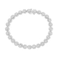 14k white gold 3.75ctw floral diamond cluster link tennis bracelet bijoux-nyc direct
