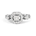 14k white gold 3/4 cttw diamond halo engagement ring size 7 bijoux-nyc direct