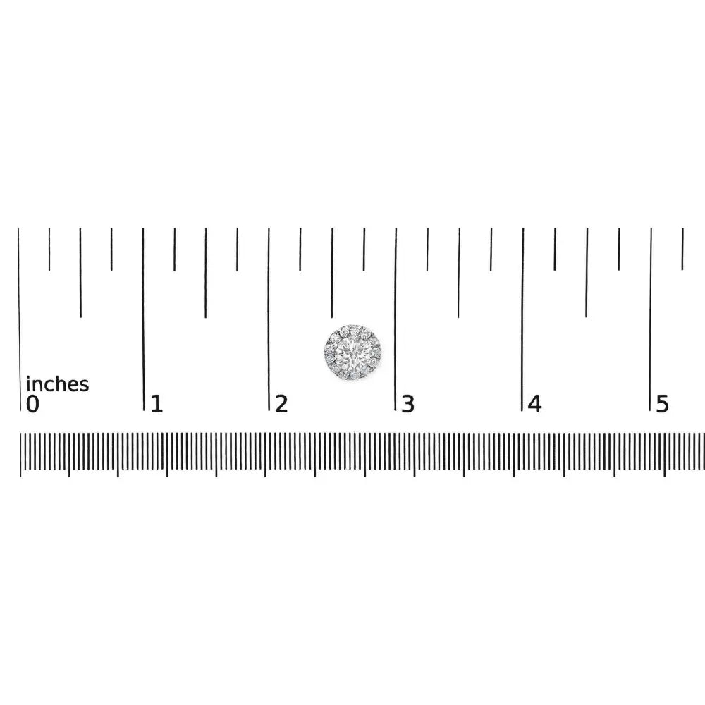 14K White Gold 3/4 Cttw Lab-Grown Diamond Floating Halo Stud Earring (F-G Color, VS1-VS2 Clarity) - Bijoux-NYC Direct