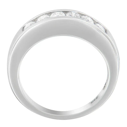 14K White Gold 3/4ct. TDW Diamond Channel Band Ring (H-I, I1-I2) - Bijoux-NYC Direct