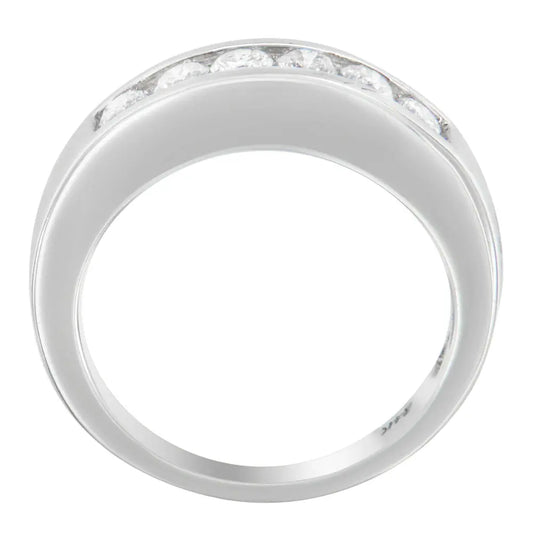 14K White Gold 3/4ct. TDW Diamond Channel Band Ring (H-I, I1-I2) - Bijoux-NYC Direct