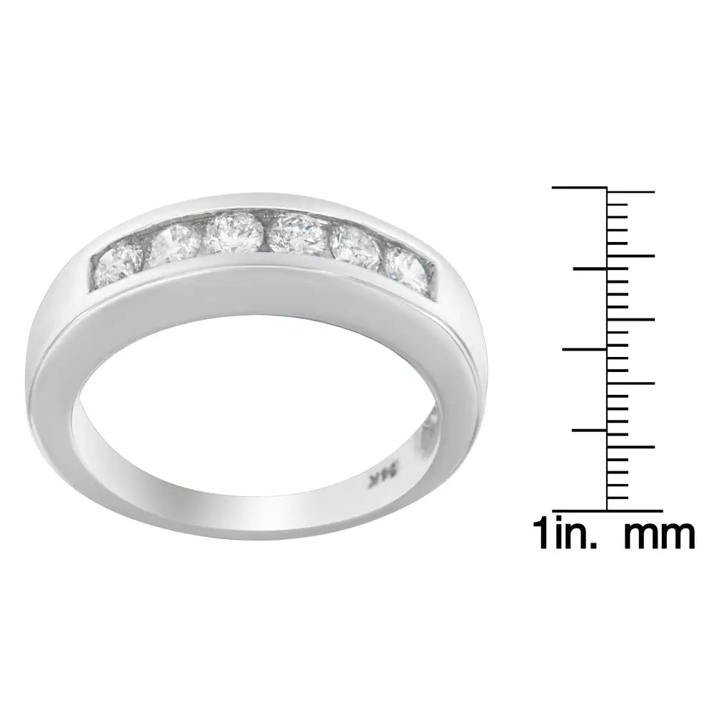 14k white gold 3/4ct. Tdw round diamond channel set band ring bijoux-nyc direct